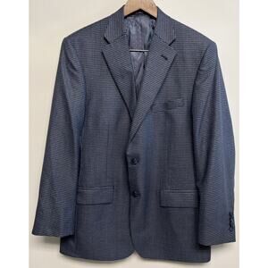 Turnbury 40R Blue Silk & Wool Plaid Mens Blazer Suit Jacket Sport Coat Luxury